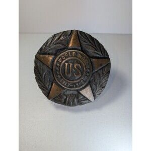WWI US Veteran Grave Marker 1917–1918 Cast Iron Star Luzerne County Antique